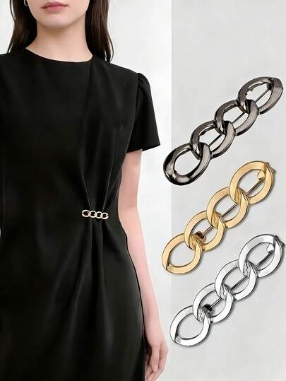 2/6颗多功能牛仔裤腰部收紧纽扣，纽扣别针，专为宽松牛仔裤、T恤和袖口设计。这些时尚的合金可调节免缝可拆卸纽扣无需缝纫或工具即可瞬间收紧腰部。它们也可用作隐藏式扣件和袖口收紧配件。