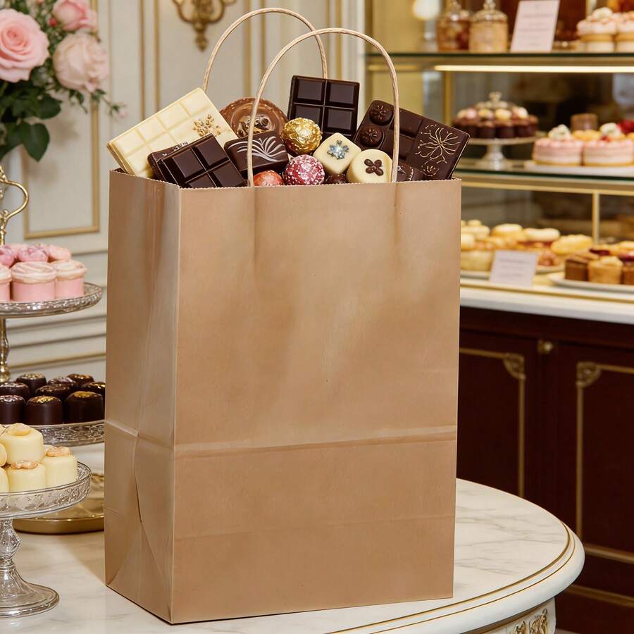 100个牛皮纸袋，纸袋，适用于食品包装、烘焙、饼干、婚礼和生日派对礼品 - 查看 1