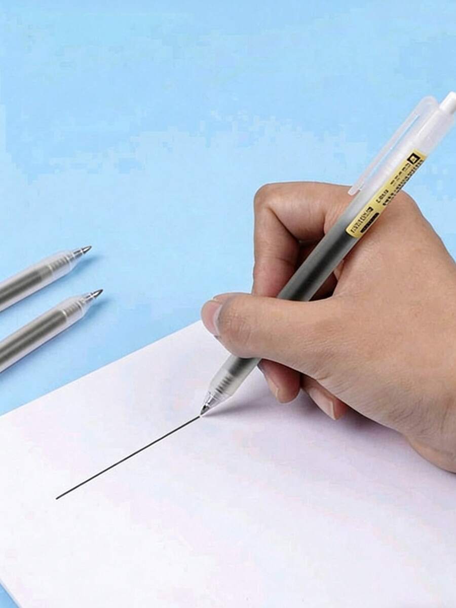 2/5/10-Pack Gel Pen Set, Simple Click Gel Pens, 0.5mm Pens, Suitable For Business Office, Back-To-School Essential - Black - View 1