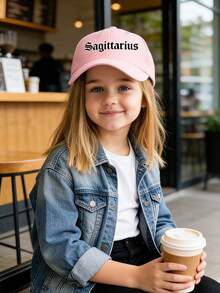 1pc Children's Baseball Cap, 12 Zodiac Patterns, Soft Crown Design, Versatile Sun-Shading Baseball Cap, Quality Curved Brim, Breathable & Non-Stuffy, Suitable For 3-16 Years Old - Pink - View 5