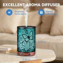 Metal Essential Oil Diffuser Aromatherapy Diffuser Cool Mist Diffuser With 7 Color Lights For Home Office Spa Large Butterfly - Large Butterfly - View 4