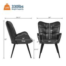 Retro Ohrensessel aus Wildleder-Optik mit Eichenbeinen, Moderner Polstersessel mit Hoher Rückenlehne, Ergonomischer Esszimmerstuhl & Relaxsessel für Wohnzimmer, Küche & Restaurant, Belastbar bis 150kg - Schwarz - Übersicht 2