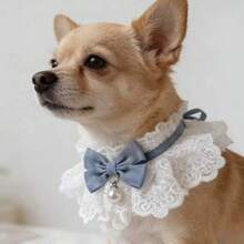 Collier détachable à motif floral avec nœud papillon mignon pour chat, beau et élégant, avec clochette, convient aux chats d'intérieur, chatons, petits chiens, chiots et autres petits animaux de compagnie, accessoires pour chat - Multicolore - Voir 3