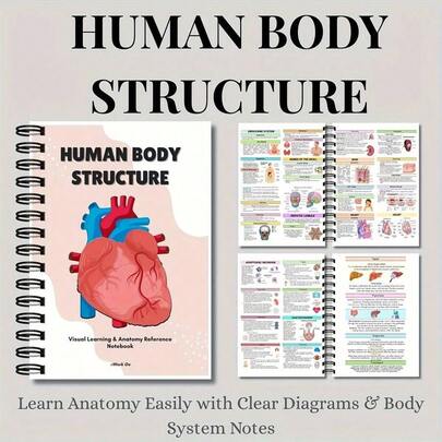 Student Anatomy Practice Workbook - Human Body Structure Guide, Muscle, Organ And Skeleton Study Notebook With Illustrations - Includes Anatomy Diagrams Series, Size 5. 5 X 8. 3, Thick Cover, Suitable Learning, Medical Education, Anatomy Research, Compact And Portable, Affordable And Sturdy, High-Quality Paper, Study Guide, Diagrams, Essential Medical Students And Healthcare Professionals