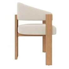 Ergonomic Dining Chair (Set Of 2) With Thick Padding, Sturdy Iron Legs And Wood-Look Finish – Breathable, Easy To Clean, Chairs For Bedroom, Dining Room And Living Room - Beige - View 5