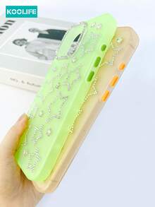 Koolife 1 件装闪亮迷你星星水钻手机壳，糖果色，PC+TPU 材质，钻石摄像头边框，半透明磨砂，防摔手机壳，适用于苹果 17/17 Pro/17 Pro Max - 綠色 - 查看 7