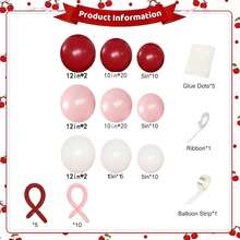 113pcs Pink & Red Balloon Arch Kit, Balloons & Bows Vintage Soda Theme Baby Shower, Cherry Blossom Theme Girl Birthday, Wedding, Valentine's Day, Baby Shower, Anniversary, Gender Reveal Party Decor - Multicolor - View 2