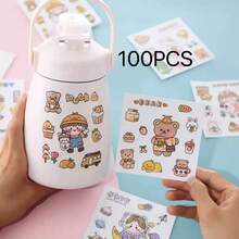 Bộ 50 miếng dán/Với các họa tiết như gấu bông, dứa và xe buýt trường học. Hình ảnh mềm mại, dễ thương và mang lại cảm giác thư giãn. Được làm từ chất liệu tự dính chất lượng cao, chống thấm nước và chống mài mòn, dễ dàng gỡ bỏ mà không để lại cặn keo. - Nhiều màu - Xem 8