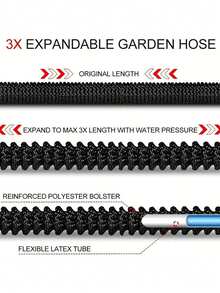 FLOWERS SPRAL Garden Hose Expandable Hose With Nozzle, Lightweight & Durable, No-Kink Flexible Hose For Car Washing, Outdoor - B - View 6