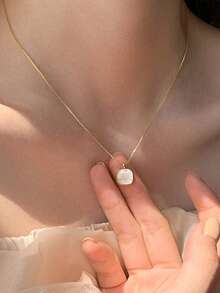 1件优雅女士珠宝S925银和珍珠母贝小巧简约吊坠项链，适合日常佩戴 - #1 - 查看 5