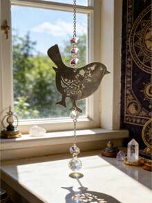 1件水晶鸟阳光捕捉器，波西米亚彩虹棱镜窗饰，闪亮水晶鸟挂件，彩虹制造器装饰，适用于客厅、卧室、公寓、阳台、庭院、花园、门廊、冥想空间、瑜伽室、北欧温馨室内装饰、阳光折射艺术装饰 - 彩色 - 查看 5