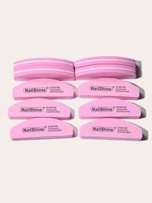 Mini Crescent-Shaped 100/180 Grit Sanding Sponge Nail File - Pink - View 2