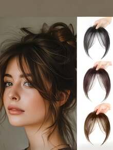 1 pieza Flequillo postizo para mujer, flequillo sintético recto y elegante para clip, pieza superior de cabello sintético recto resistente al calor con flequillo esponjoso - Estilo natural elegante, fibra sintética resistente al calor, fácil de usar, accesorio de cabello de moda diario, accesorio de cabello de moda | Apariencia natural | Estilo minimalista, pinza para el cabello, pinza para el cabello, pinza para el cabello, pasador para el cabello, pinza para el cabello, verano, vacaciones, viaje - Multicolor - Ver 1