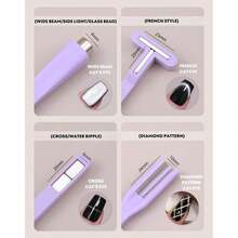 Bộ nam châm trang trí móng tay 8 trong 1 màu tím & hồng, hạt thủy tinh đa chức năng và gel sơn móng tay hình mắt mèo, nam châm mạnh được thiết kế đặc biệt. - Nhiều màu - Xem 8