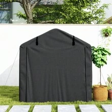 Waterproof Garage Shed With Door, UV Resistant, 220 X 157 X 165 Cm, Black - A - View 6