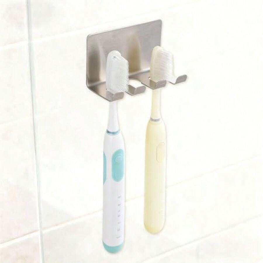 Stainless Steel Bathroom Toothbrush Holder Toot Olders  Mounted  Toot Ead Older Stains Steel Batroom Sower Toot Ing Olders  Toots Older Silver Small - 銀色 - 查看 1