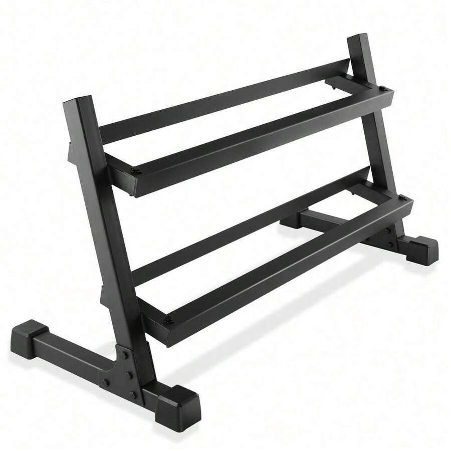 This Heavy-Duty Dumbbell Rack Provides , Stable Storage For Dumbbells, Organizing Your Workout Space Efficiently. Built With Strong Material For Long-Term Use, It Saves Space And Keeps Your Home Or Gym Tidy. - 2 Tier Dumbbell Rack - View 1