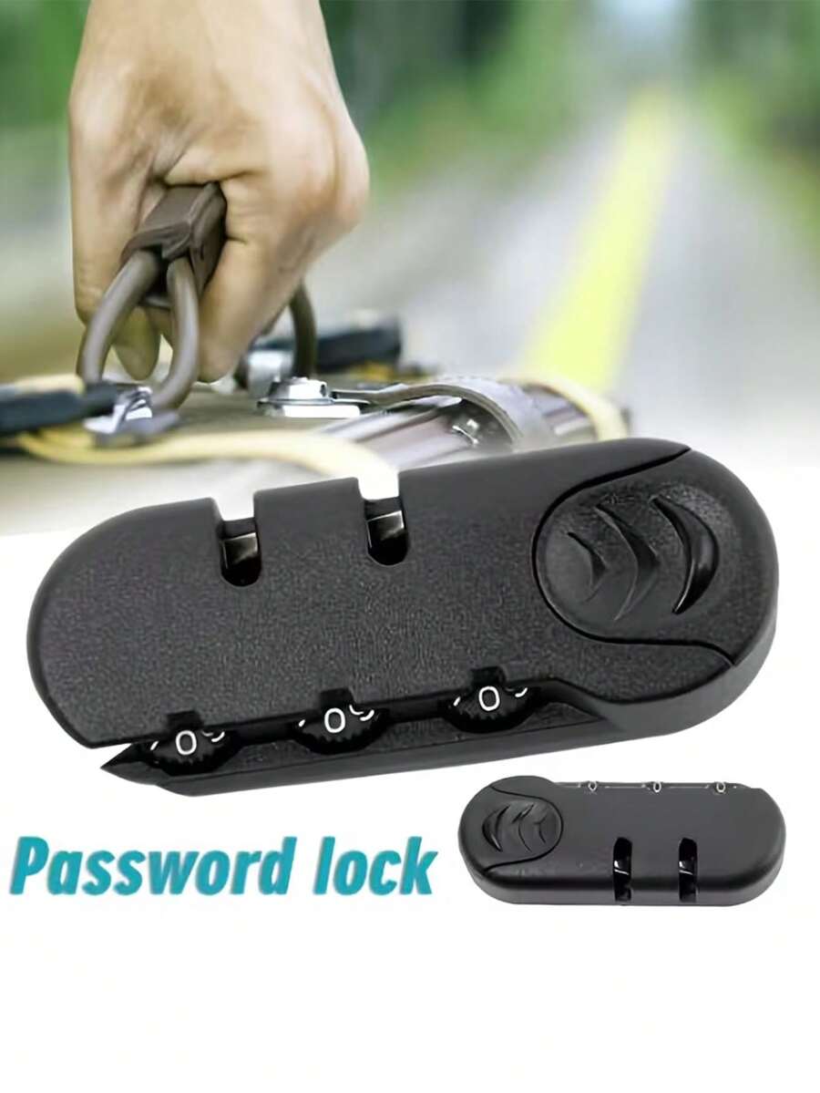 Heavy-Duty Black Luggage Lock With Combination Lock - Secure Travel Lock, Suitable For Suitcases, Backpacks, Handbags - Anti-Theft, Anti-Slip - Black - View 1