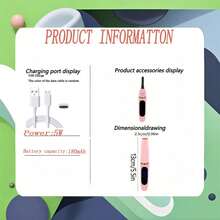 AXH 新款睫毛夹，电动睫毛夹带提拉功能，眉毛修剪器，USB充电二合一多功能加热睫毛夹 - 粉色 - 查看 3