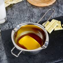 Olla de caldera para derretir cera de velas de acero inoxidable con resistente al calor para derretir dulces de Chocolate y suministros para hacer velas DODH - B 400 ml - Ver 5