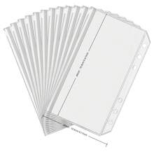 Bộ 18/30 túi nhựa trong suốt khổ A6 có khóa kéo (bao gồm 12/24 túi + 6 vòng kẹp) đựng tiền mặt, có dây chun - Công cụ sắp xếp tiền mặt bền, có thể tái sử dụng, thích hợp làm quà tặng, cho doanh nghiệp nhỏ, văn phòng & trường học, kế hoạch tiết kiệm, tiết kiệm hai tuần một lần và các chiến lược tiết kiệm. - Túi có khóa kéo - Xem 3