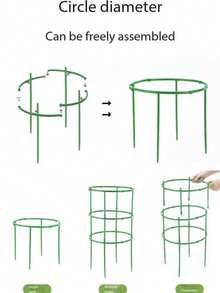 12pcs Plant Support Rack, Semi-Circle Plastic Plant Support Cage, Gardening Supplies, Suitable For Outdoor Large Planters, Garden Decor, Small Plants, Flowers, Vegetables, Indoor Potted Plants - B - View 9