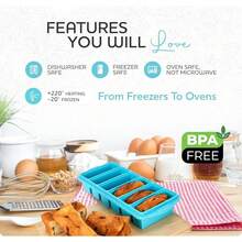 Freezer Tray With Lid-Soup Freezer Container Molds-Large Ice Cube Tray Set Makes 1-Cup & 1/2-Cup Portions Cubes Perfect For Preparing Meals In Different Portion Sizes Oven & Dishwasher - - Gray - 查看 8