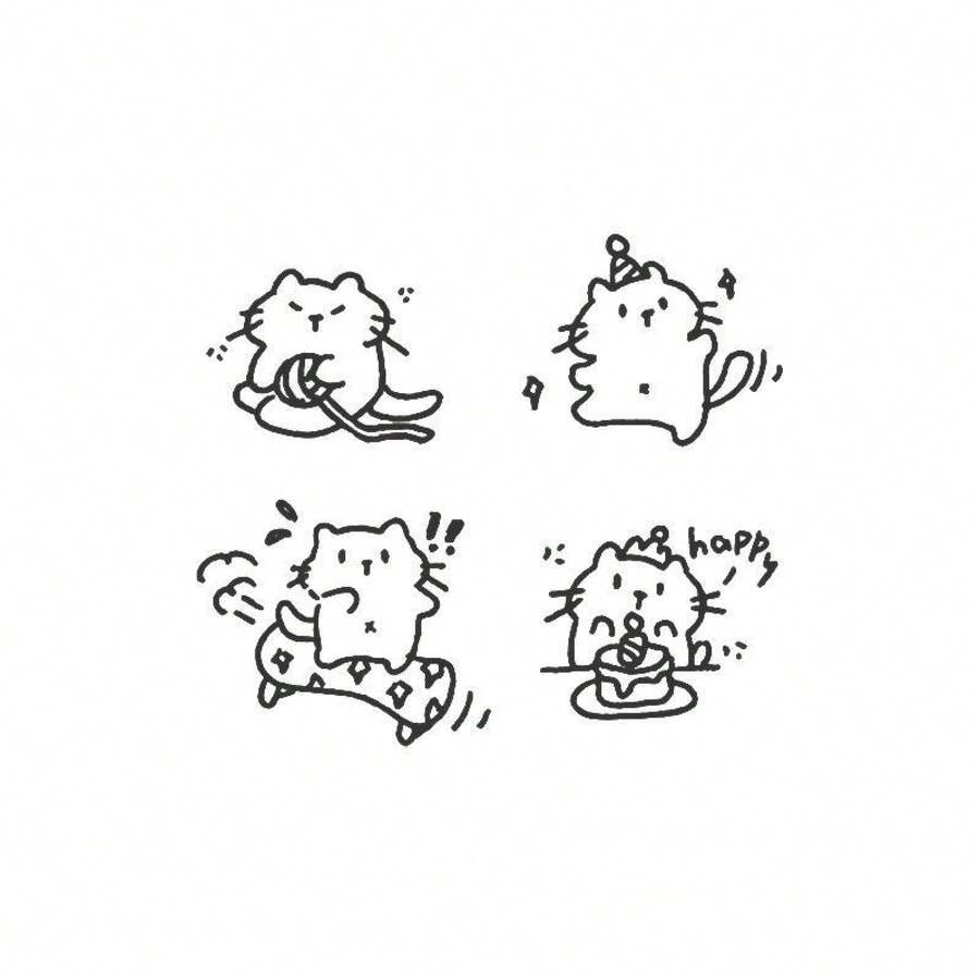 Temporary Tattoos - Y586 Juice Cat 4 Patches - 2 Packs - View 1