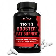 Testosterone Booster 120 Capsules - With Tongkat Ali, Saw Palmetto, Green Tea Leaves - Endurance, Performance & Weight Loss Support - 1 chai - Xem 1