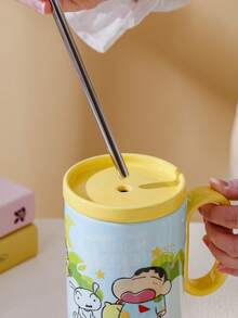 CRAYON SHINCHAN Cốc có tay cầm hình hoạt hình, cốc đựng đá dễ thương dùng cho văn phòng và trường học. - Nhiều màu - Xem 5