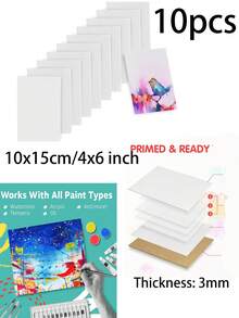 10块迷你油画/水彩画布板 - 非常适合小型艺术项目 - 彩色 - 查看 11