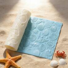 Zhonghui Mold Rodillo de textura de concha marina Herramienta de estampado con patrón de océano para arcilla, yeso, jabón, manualidades DIY - Océano - Ver 4