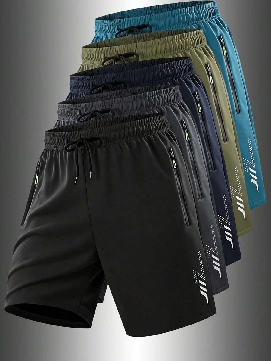 1件男友风柔软透气健身跑步运动短裤，夏季 - 黑色 - 查看 1