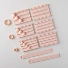 Mold + Cutter + Thickness Ruler Set, Soft Clay Modeling Tools For Beading, Round Earrings, Polymer Clay Jewelry Making, Includes Mold, Cutter, Thickness Ruler, Jewelry Making Kit - Apricot - View 7