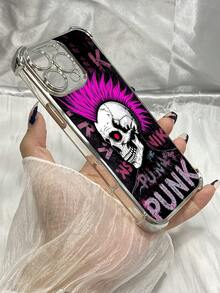 Fundas para celular de moda 2026DF526 Calavera punk de alma rebelde con cresta Funda transparente para iPhone 17 16 15 14 13 12 11 Pro Max Plus 17 Air 16e para Galaxy S26 S25 S24 S23 S22 S21 S20 Note20 Ultra 10 Plus FE S25 Edge A36 A56 A26 A07 A55 A54 A35 A34 A32 A25 A24 A16 A15 A13 A12 A06 A05s A05 A04e A03s A02s A03 Core F04 M04 M05 F05 para G52 G84 G54 E15 G30 G20 G10 para Honor 90 Pro X5B X9B X9A X40 Magic6 Lite Pura 70 Pro 70 Ultra para Vivo Y17s Y28 Y17 Y36 Y27s para Redmi Note 14 13 12 11 - Plateado - Ver 2