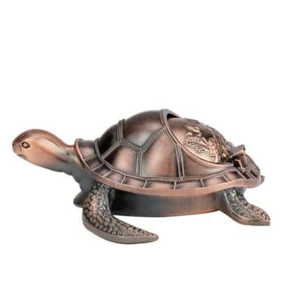Ashtray With Lid For Cigarettes Outdoor Indoor Metal Smokeless Windproof Ashtrays For Home Office Tabletop Outside Patio Outdoor Balcony Fancy Gift For Women Men Copper Turtle
