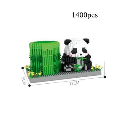 Đồ chơi xếp hình hình gấu trúc trái tim dễ thương, làm từ tre, kèm hộp đựng bút, gạch lắp ráp, trang trí nhà cửa, giảm căng thẳng, thích hợp làm quà tặng, sinh nhật, Halloween/Lễ Tạ ơn/Giáng sinh.