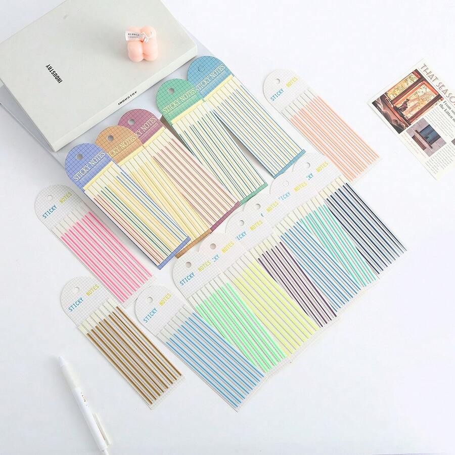 Morandi Color Long Strip Transparent PET Index Tabs Set.Writable Reusable Page Markers Sticky Notes, Multiple Fluorescent & Pastel Colors Available.Slim Sticky Tabs For Books, Notes, Journaling, File Classification & Office Organization.Ideal Gift For Students, Stationery Lovers & Journaling Enthusiasts. - one-size - View 1