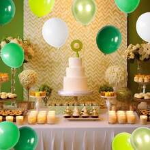 60 piezas Globos de fiesta verdes, verde oscuro, verde esmeralda, verde lima, globos de látex verdes y blancos, suministros para fiestas de cumpleaños con tema verde, decoración del Día de San Patricio - A-1 - Ver 7