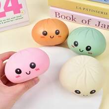 Expressive Big Dumpling Squishy - Mysecret Bun Fidget Toy, Soft TPR Material, Stress Relief, Unboxing Surprise, Random... - Multicolor - View 3