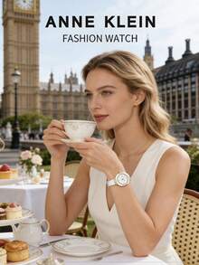 Anne Klein Women's Stainless Steel Strap Waterproof Ladies Watch, Classic Retro Dial Design, Elegant & Fashionable Square Ladies Watch - Black - View 5