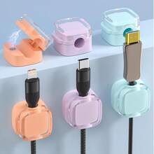 3/6 piezas Clips magnéticos para cables, organizador de cables ajustable y suave debajo del escritorio - Sujetador de cables - Ver 2