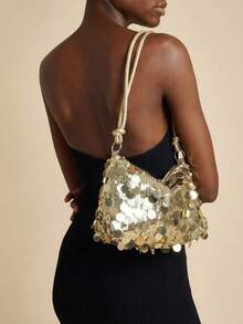 Glamine New Summer Fashion Sequins Armpit Bag, Versatile Large Capacity Shoulder Bag, Handbag For Party - Gold - View 1