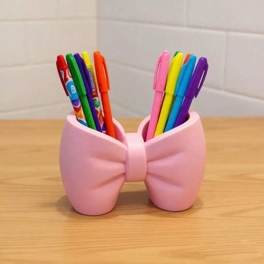 Bowknot Desktop Organizer, Can Be Used For Storing Ointment, Toothbrush, Cosmetics In Bathroom, Can Also Be Used As Pen Holder, Home Decor, Gift, Shelf, Base Stand, Storage Rack