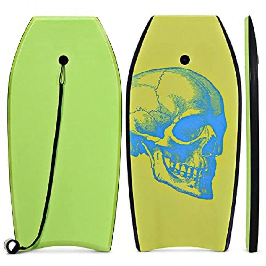 Tabla de Surf Ligera de 33/37/41 Pulgadas con núcleo EPS Cubierta XPE y Parte Inferior de HDPE Correa de muñeca Ajustable Tabla de Cuerpo para Playa Adecuada para niños y Adultos - Color mltiple - Ver 1