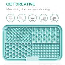 Licking Mat For Dogs And Cats With Suction Cups 1 Pack Dog Slow Feeder Lick Pat For Anxiety Relief Dog Toys Feeding Mat For Butter Yogurt Peanut Pets Grooming Bathing Training Mat - 青色 - 查看 2