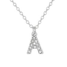26 piezas Nuevo collar de letras en inglés con incrustaciones de rhinestone de diseño minimalista y elegante para mujeres - b - Ver 5