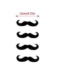 4pcs Fake Mustache Party Decoration Accessories, Natural Wear Effect, Suitable For Halloween, Party, Masquerade, Role Play, Christmas, Thanksgiving - Multicolor - View 4
