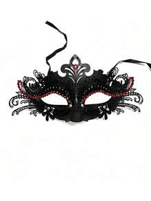 1/2 Stück Unisex Strass-verzierte hochwertige Doppel-Eisen-Kunst Make-up Maskenball Maske, sexy venezianische Halbgesichtsmaske, geeignet für Halloween, Festivals, Partys, Clubs, Bars, Geschenke - mehrfarbig - Übersicht 19