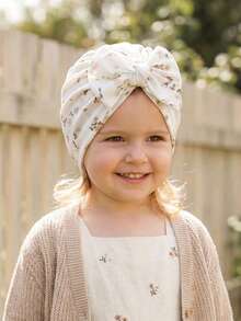 2pcs Newborn Soft & Skin-Friendly Cute Baby Hat & Headband Set, Suitable For Daily Use Baby Hair Accessories - Multicolor - View 6